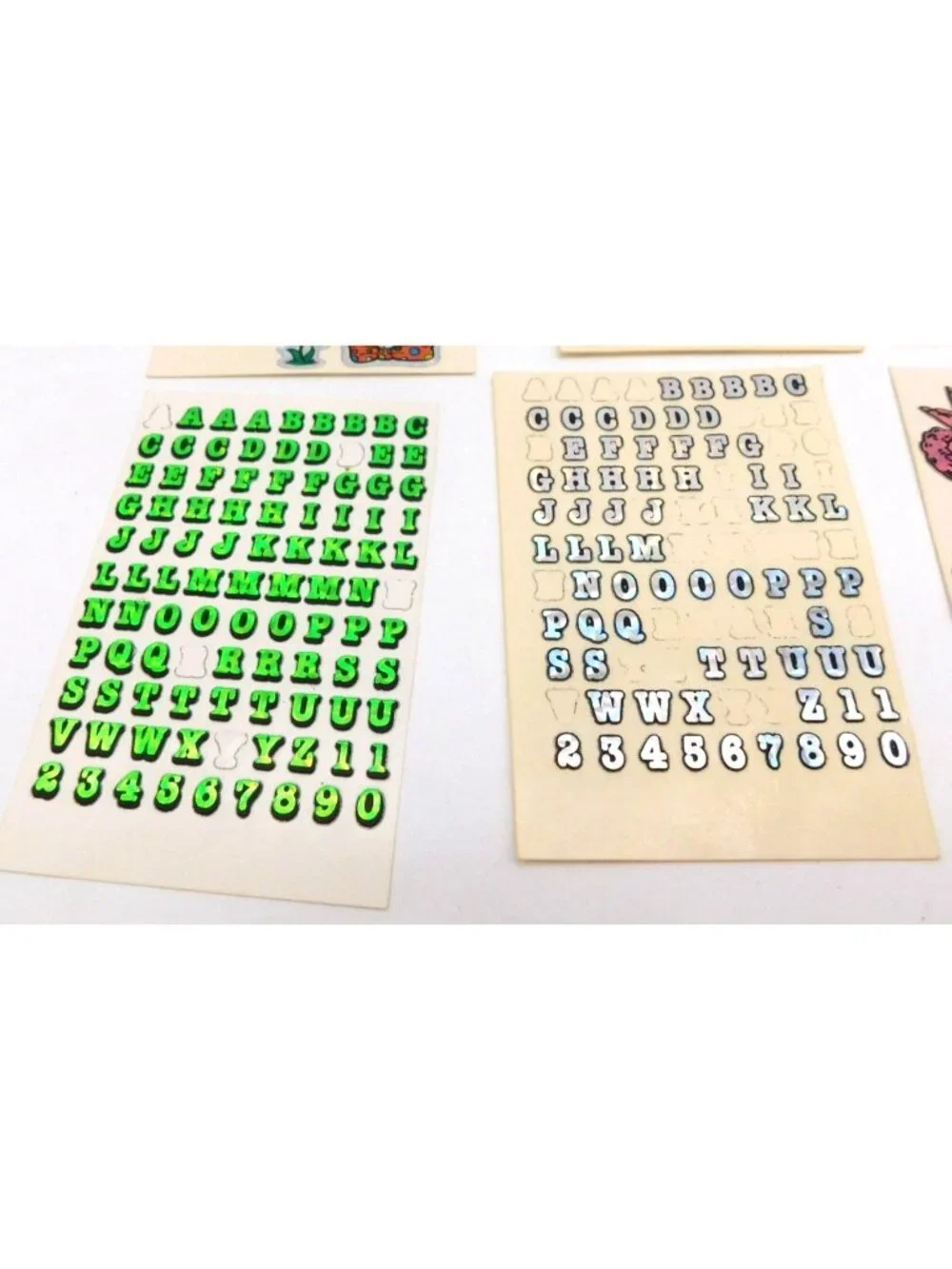 Vintage Vending Prism Holographic Sticker Sheets Clowns Balloons Letters Cherubs
